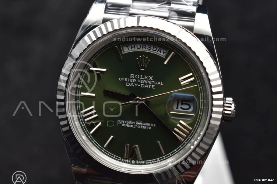 Date 1:1 VR3255 Refined Green (Gain THBF Weight) Day Edition 662 President Dial 40 Bracelet 228239 on Roman SS Best 1223